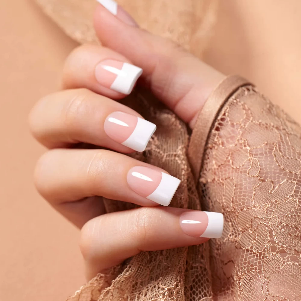 French Gel Manicure with Tips in Queens, NY from Larisa’s Salon